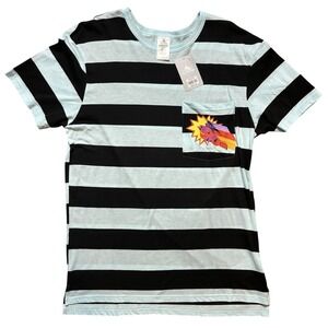 NWT Disney Big Hero 6 Baymax Jersey Style Striped Shirt w/ Front Pocket Size S/M